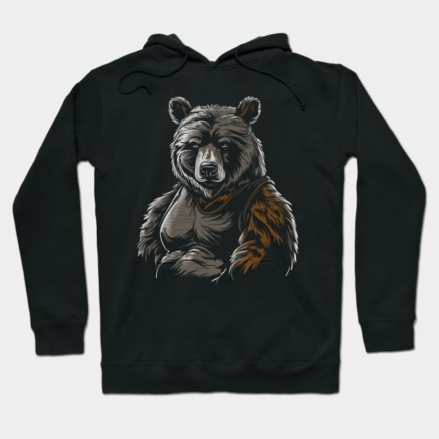 Burly Bear 3 Hoodie by Bear Face Studios